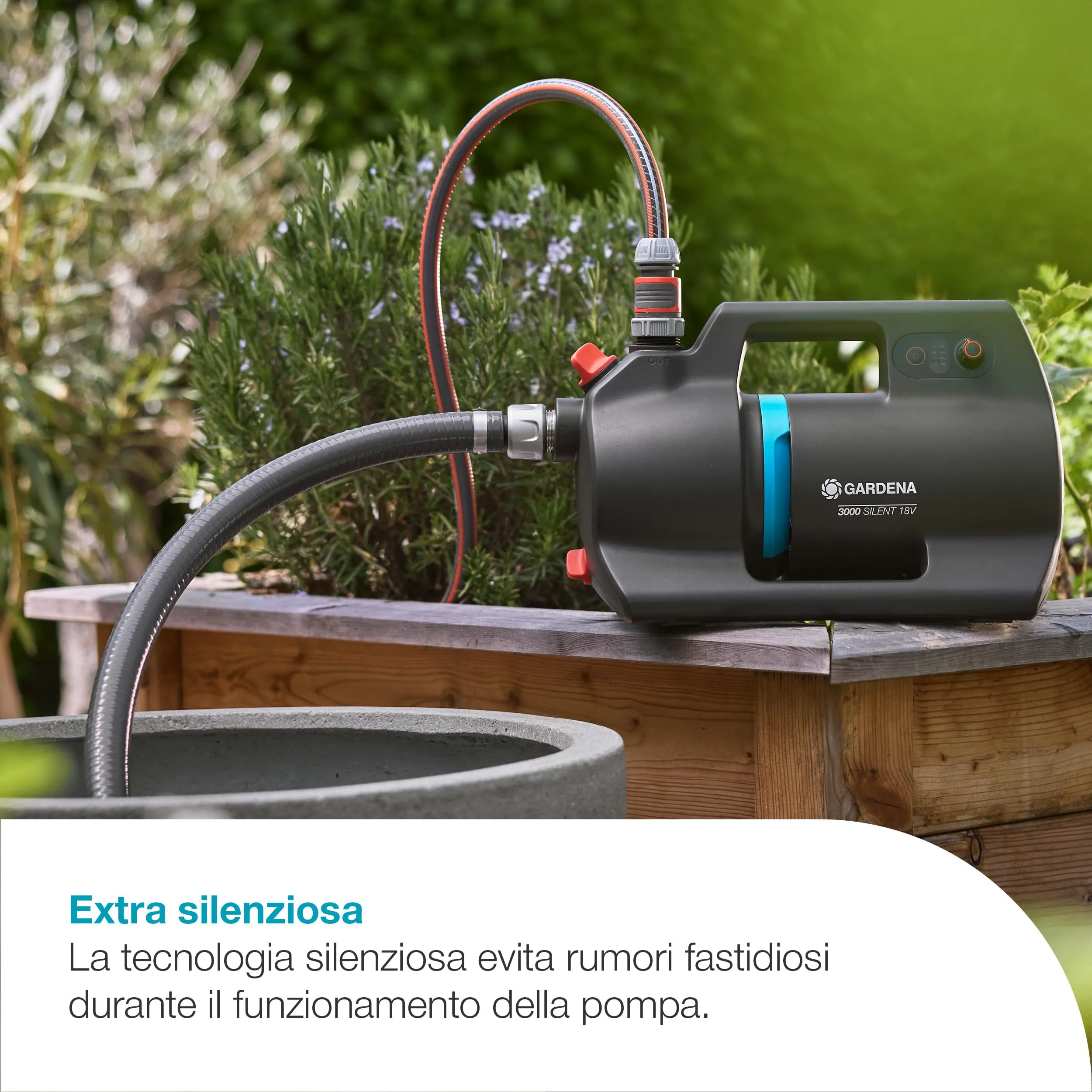 Gardena Pompa Da Giardino A Batteria 3000 Silent 18V P4A Solo - immagine 3