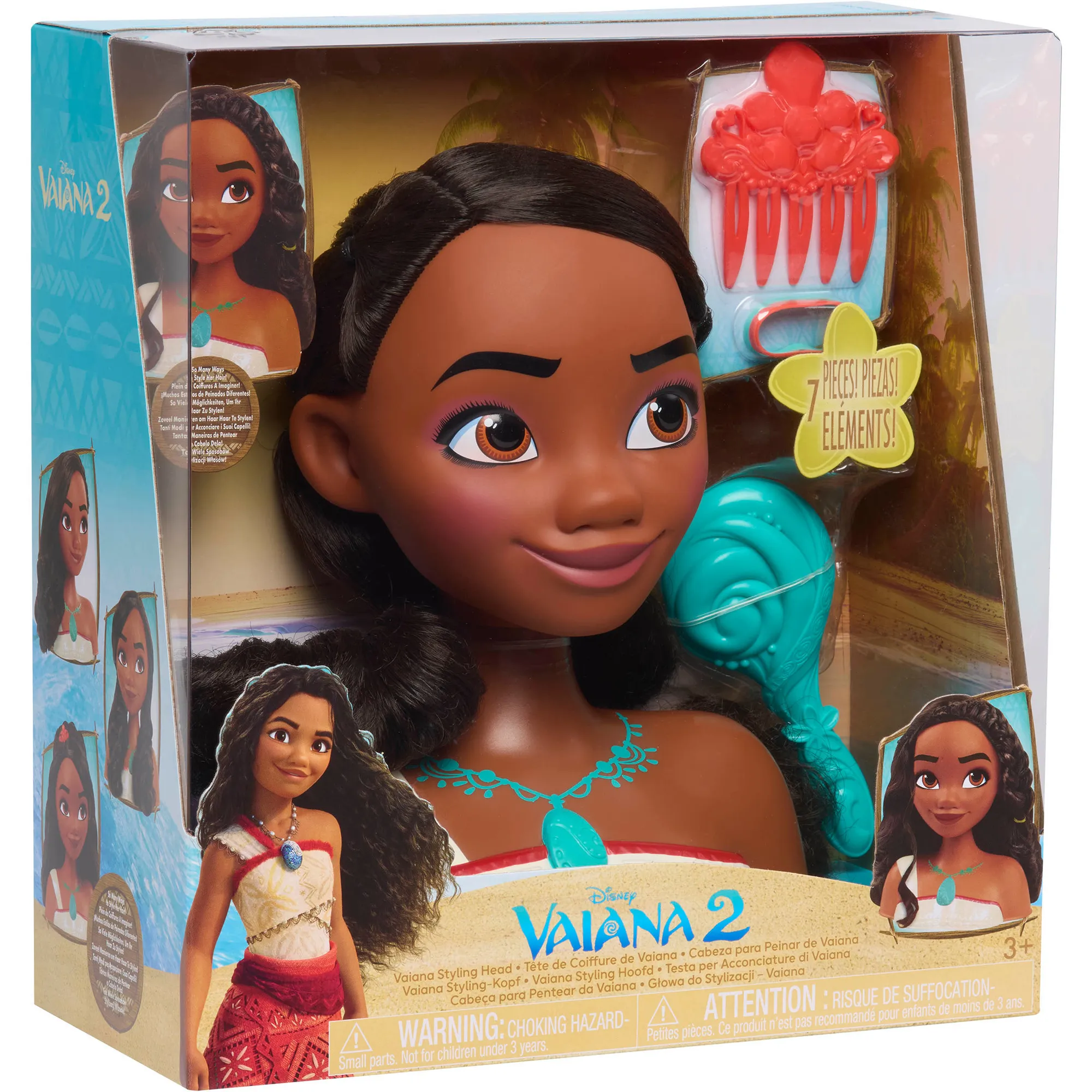 Disney Princess - Testa per Acconciature Vaiana, Testina per trucco/acconciature - immagine 1
