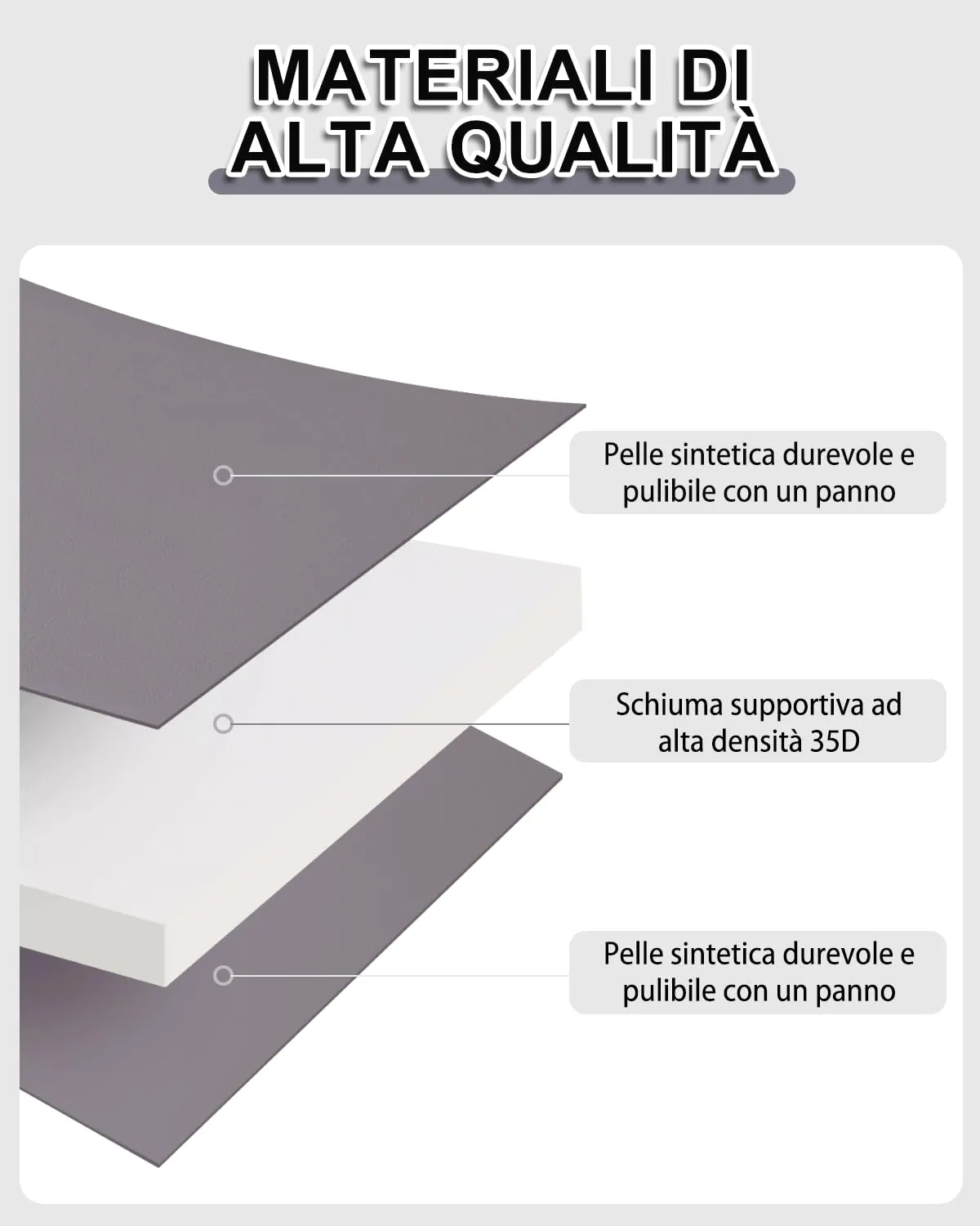 Cuccia Cane Interno Taglia Grande Impermeabile,119x73cm,Pelle Artificiale - immagine 6