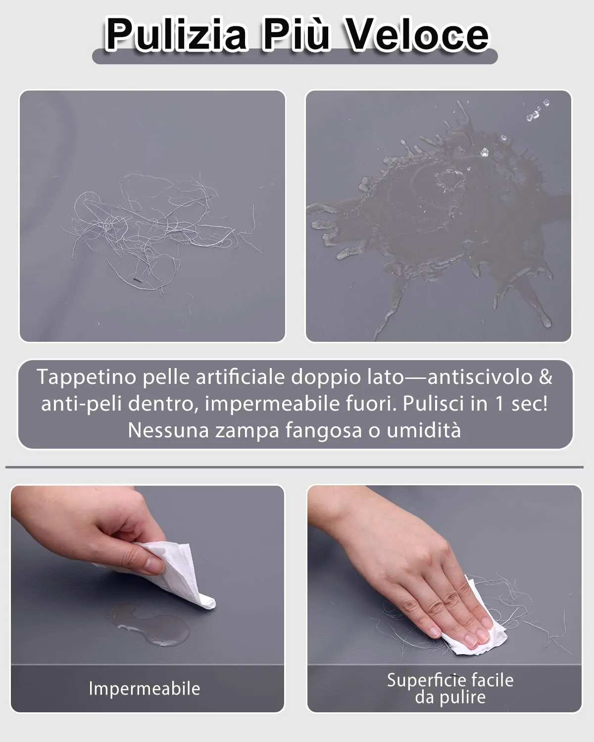 Cuccia Cane Esterno Impermeabile,75x48cm,Pelle Artificiale Letto per Cani - immagine 3
