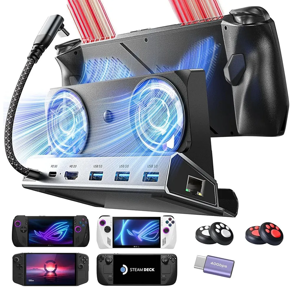 Hub Supporto con Cooler Lisen S1 per Console ROG / Lenovo / Razer / Aya / Logitech / Serie Onexplayer, Nero YL0423110005 - immagine 1