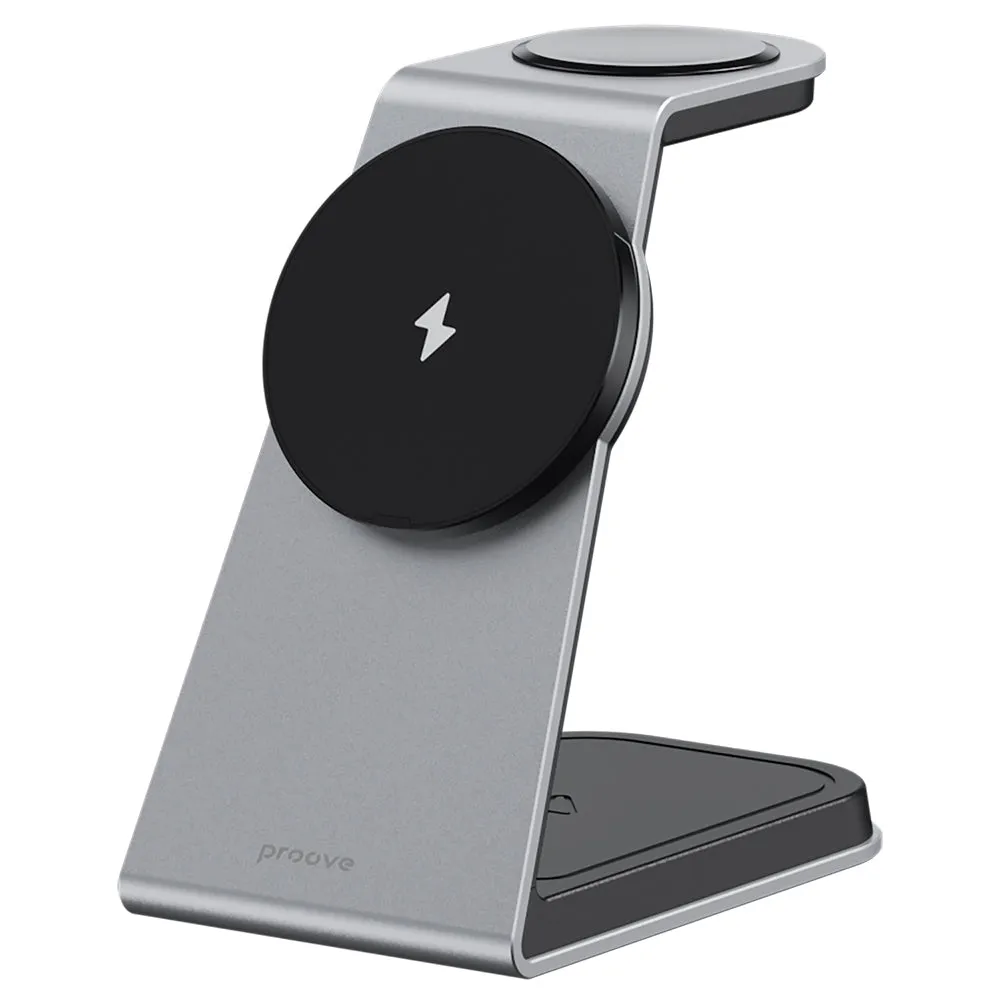 Caricabatterie Wireless Retea Proove Omni Power 3in1, 15W, 1.67A, Grigio WSOP15020003 - immagine 1