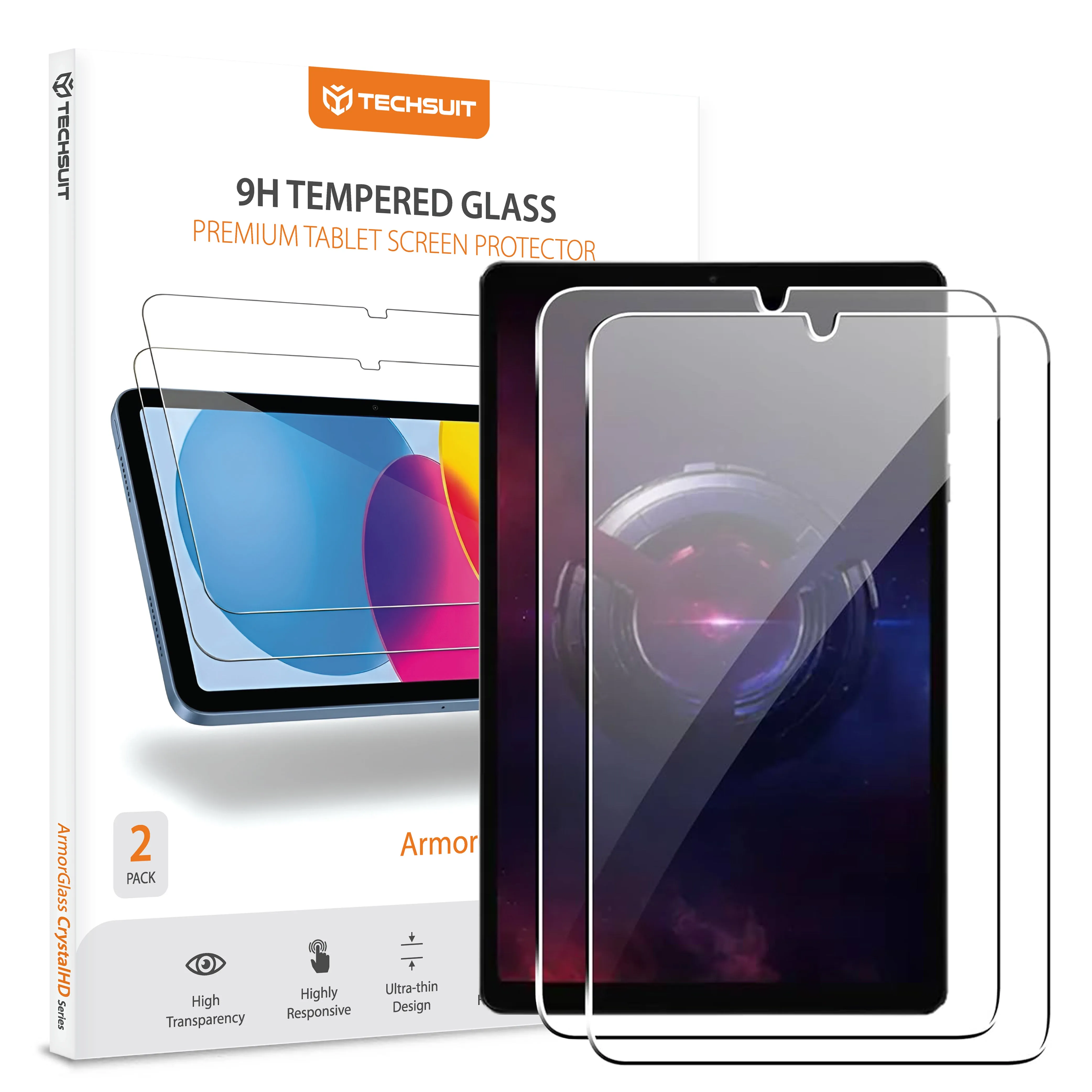 Pellicola protettiva schermo Techsuit ArmorGlass CrystalHD per Lenovo Legion Y700 (2025), Vetro Temperato, Full Glue, Set 2 pezzi - immagine 1