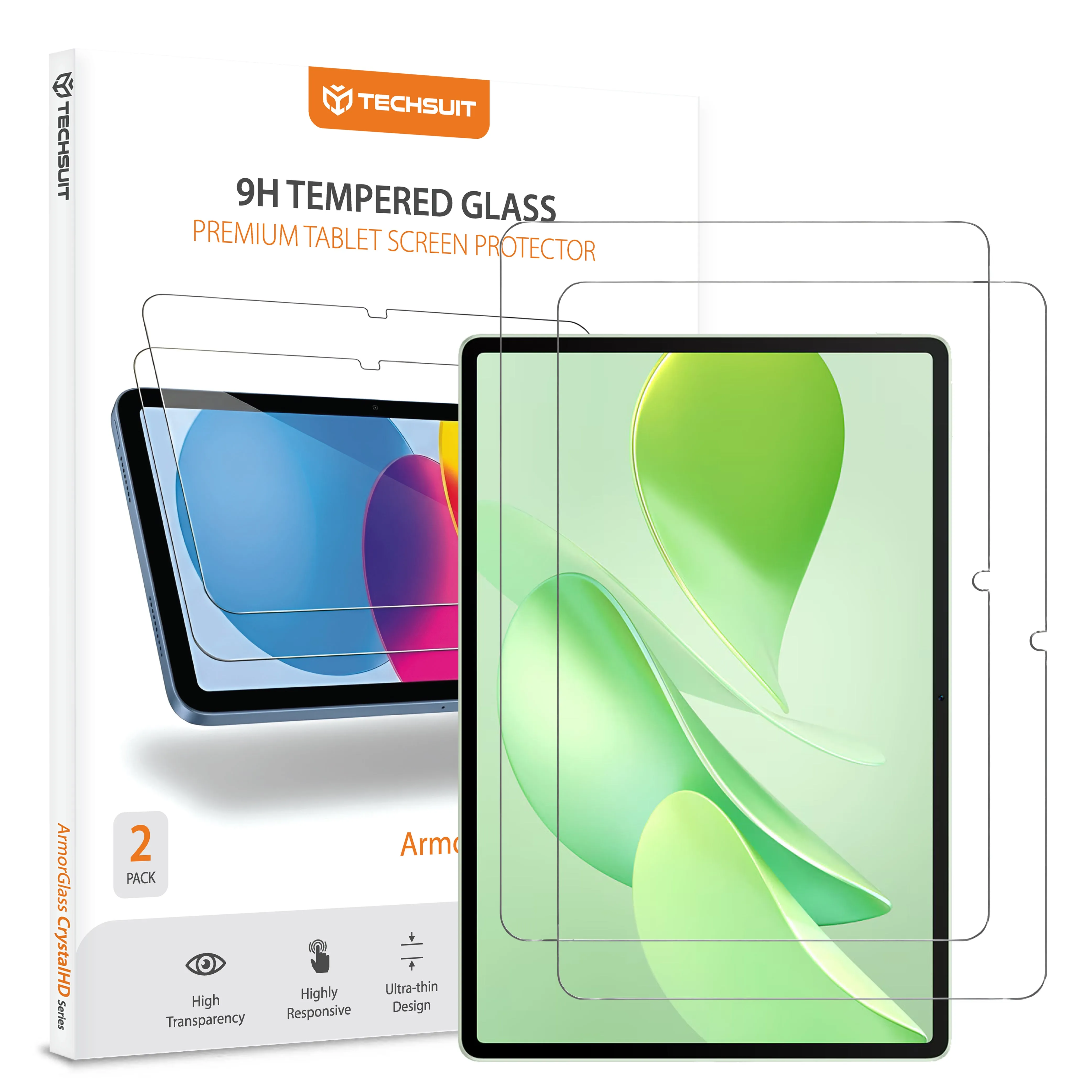 Pellicola protettiva Schermo Techsuit ArmorGlass CrystalHD per Huawei MatePad 12 X (2025), Vetro Temperato, Full Glue, Set 2 pezzi - immagine 1
