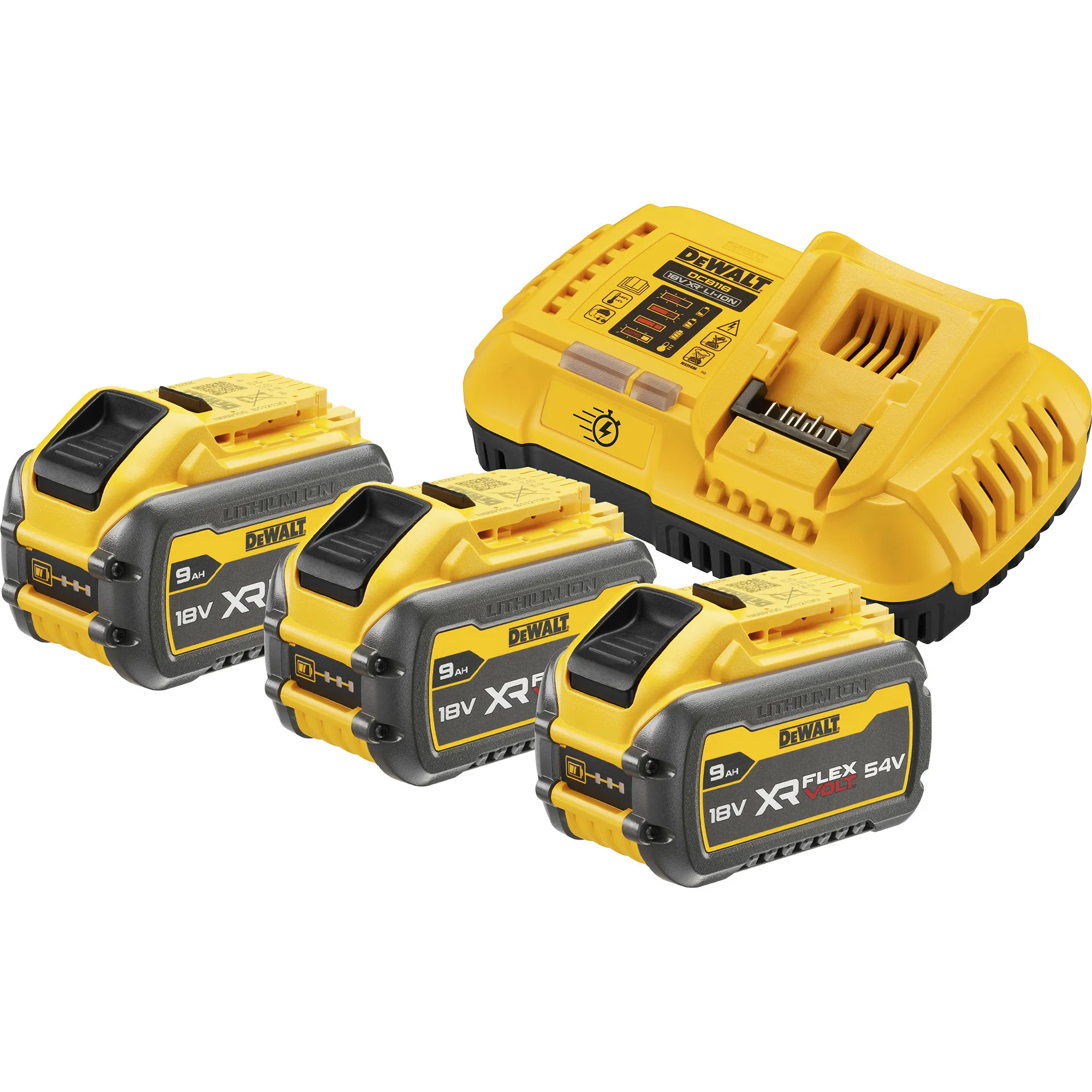 Kit di avvio batteria XR FLEXVOLT DCB118X3, incl. 3x batteria 54 Volt 3Ah, set - immagine 1