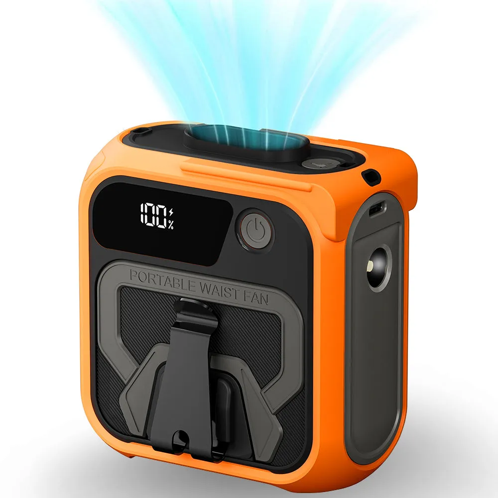 Ventilatore Portatile Techsuit Z13 con batteria esterna 10000mAh, Arancione - immagine 1