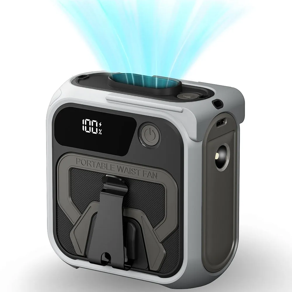 Ventilatore Portatile Techsuit Z13 con batteria esterna 10000mAh, Grigio - immagine 1