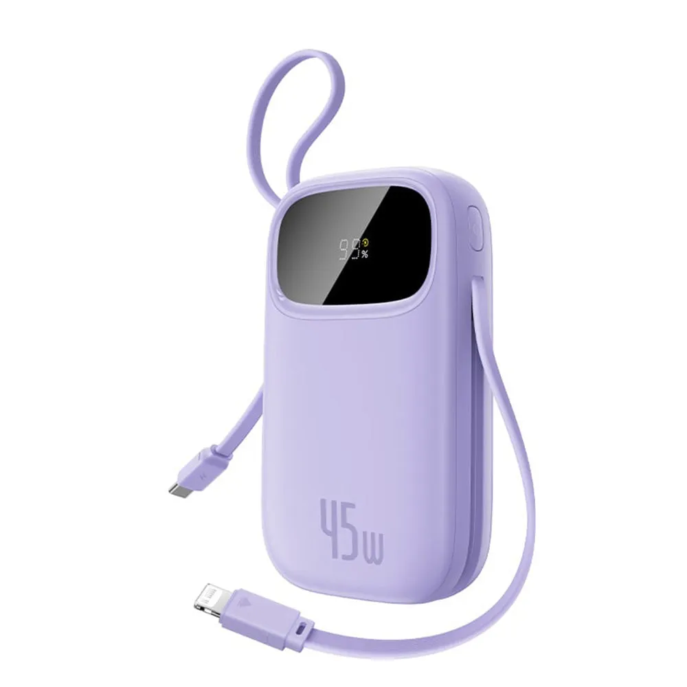 Batteria Esterna Baseus EnerFill FC31 Qpow 3, 10000mAh, 45W, QC + PD, 1 x Lightning - 1 x USB-A - 2 x USB-C, Viola E0028C02 - immagine 1