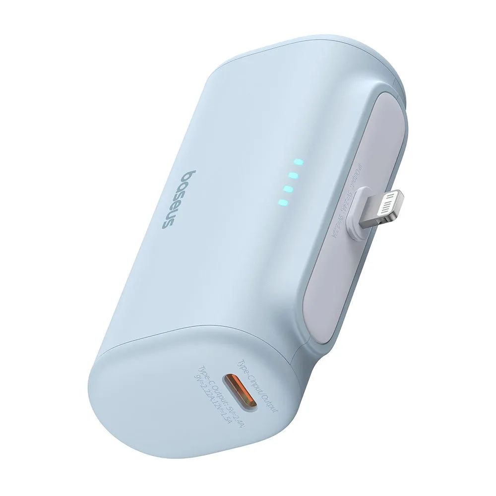Batteria Esterna Baseus Compact, 5000mAh, 20W, PD, 1 x Lightning - 1 x USB-C, Blu P10068307313-00 - immagine 1