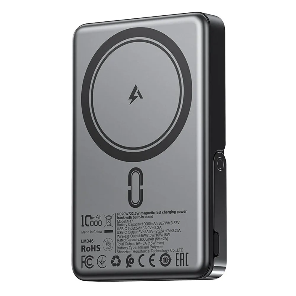Batteria Esterna Wireless Acefast M17, 10000mAh, 22.5W, PD + FQI, 1 x QI - 1 x USB-C, Nera - immagine 1