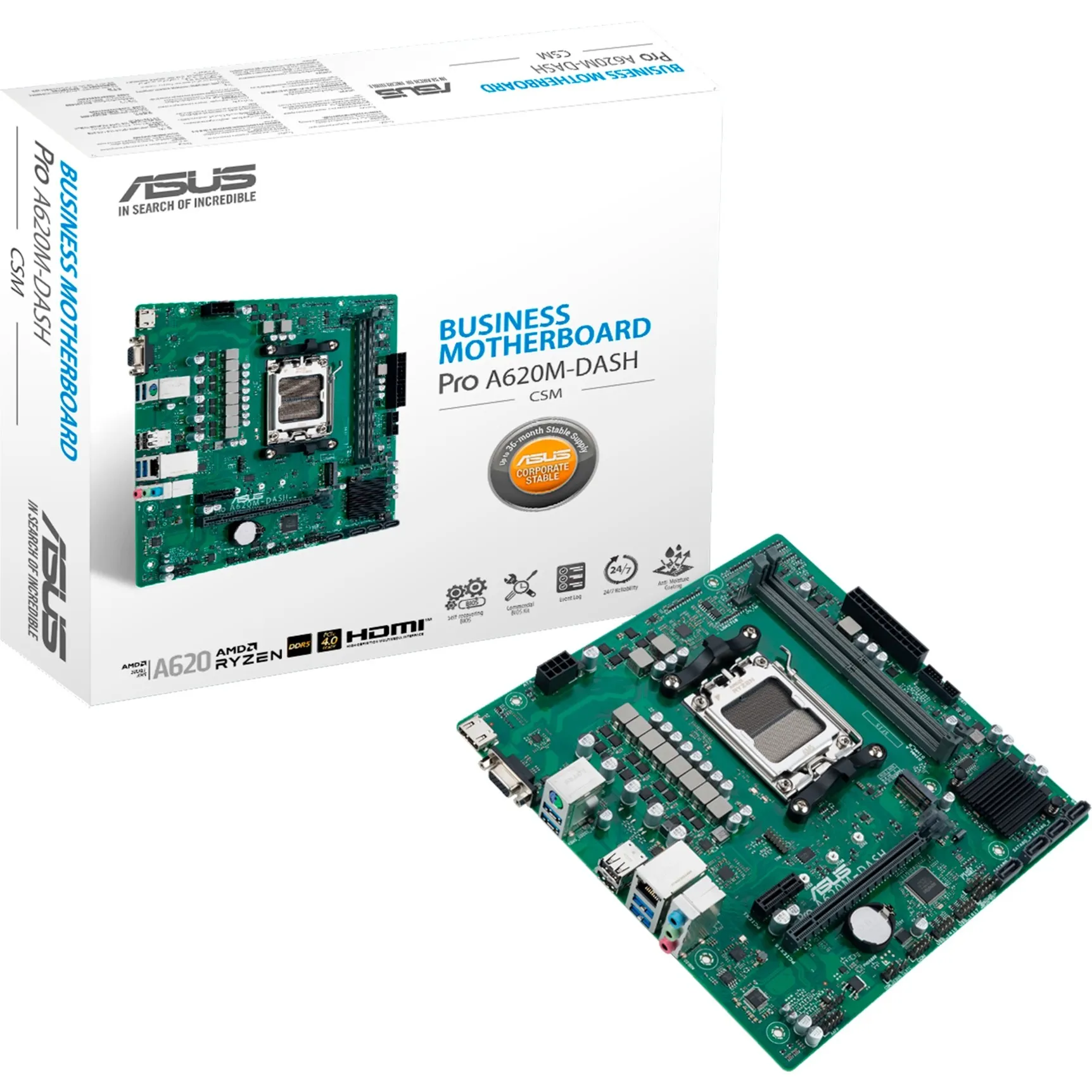 PRO A620M-DASH-CSM AMD A620 Socket AM5 micro ATX, Scheda madre - immagine 1
