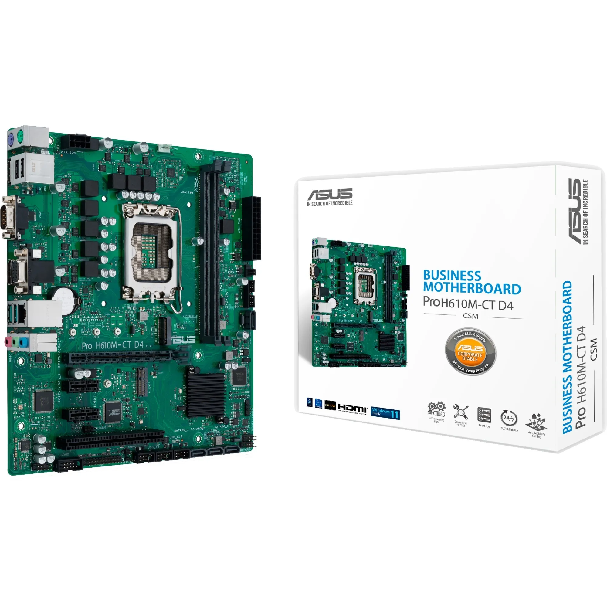 PRO H610M-C D4-CSM Intel H610 LGA 1700 micro ATX, Scheda madre - immagine 1