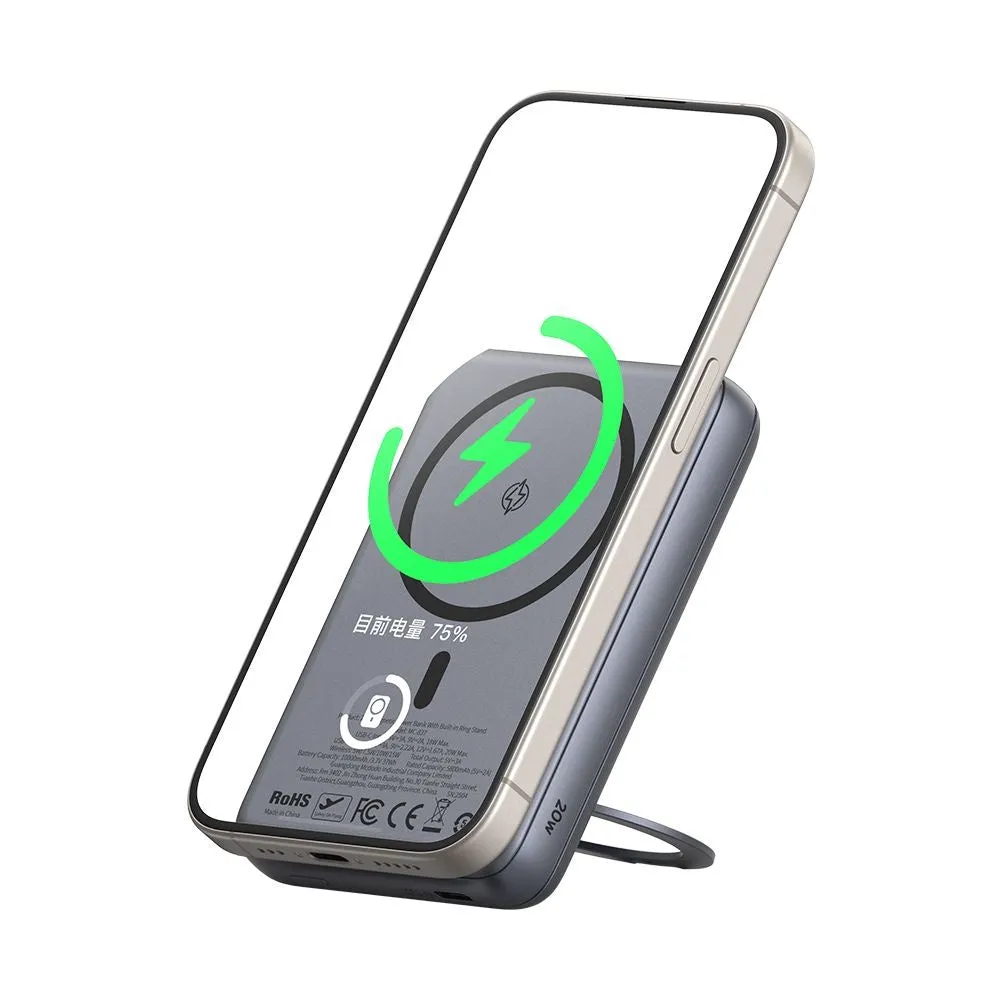Batteria Esterna Wireless McDodo MC-8371 Meta, 10000mAh, 20W, PD + FQI, 1 x QI - 1 x USB-C, Grigio - immagine 1