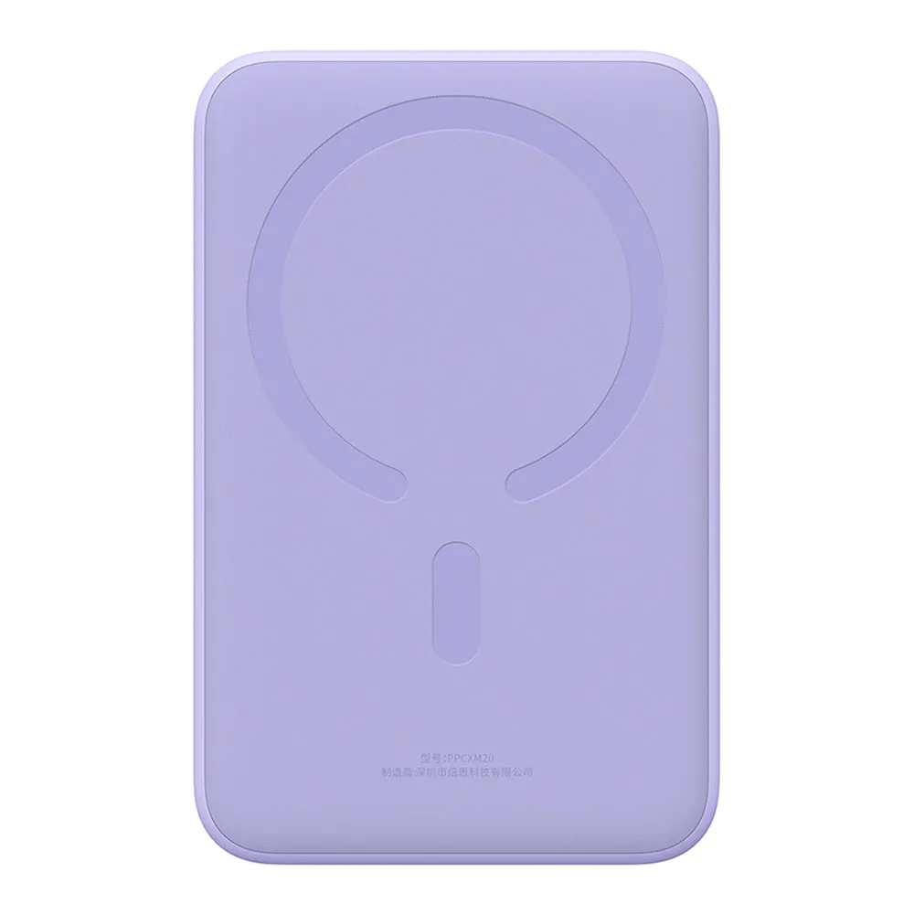 Batteria Esterna Wireless Baseus Magnetic Mini, 20000mAh, 20W, PD + FQI, 1 x QI - 1 x USB-C, Viola PPCX150005 - immagine 1
