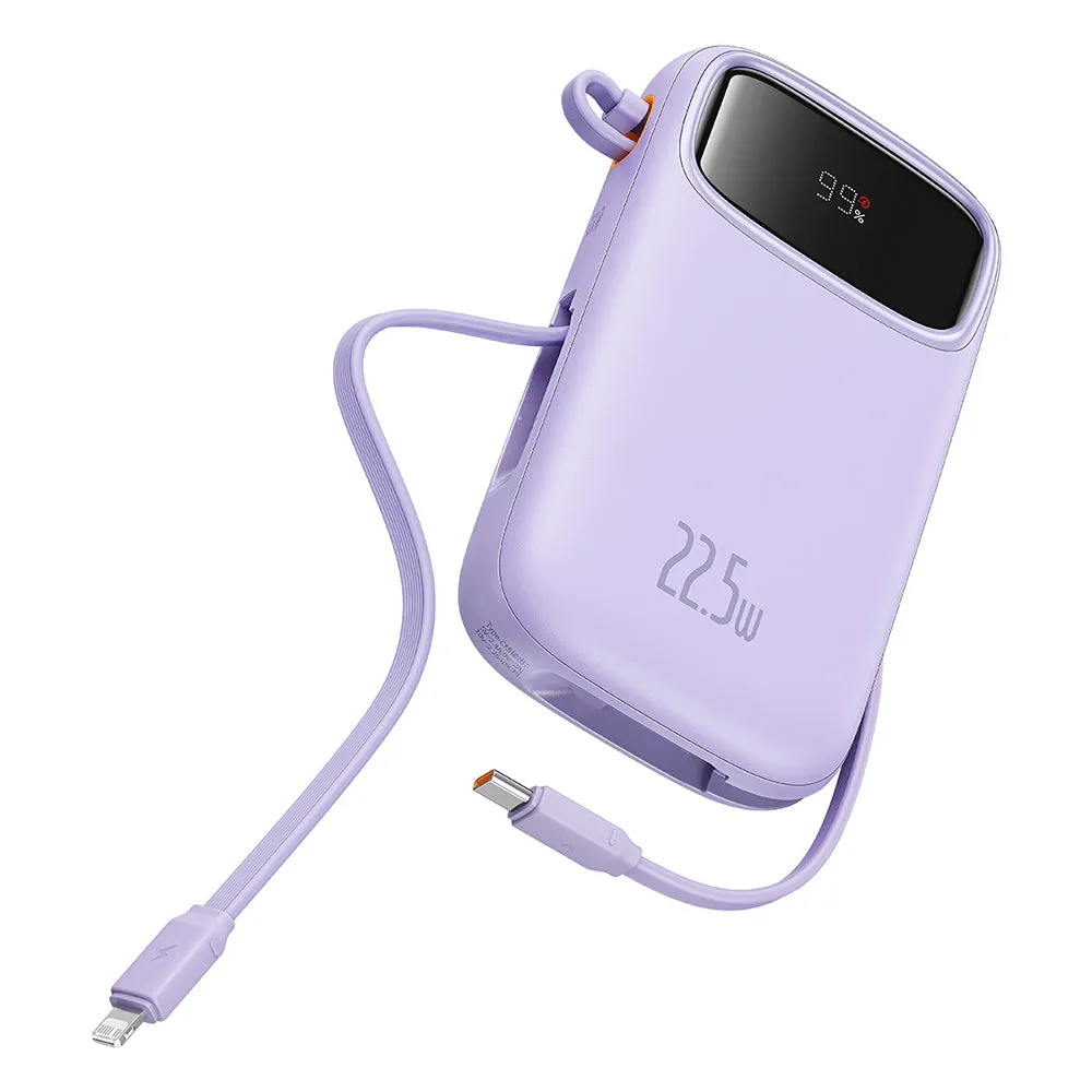 Batteria Esterna Baseus Qpow Pro+, 10000mAh, 22.5W, QC + PD, 1 x Lightning - 1 x USB-A - 2 x USB-C, Viola P10055003513-00 - immagine 1