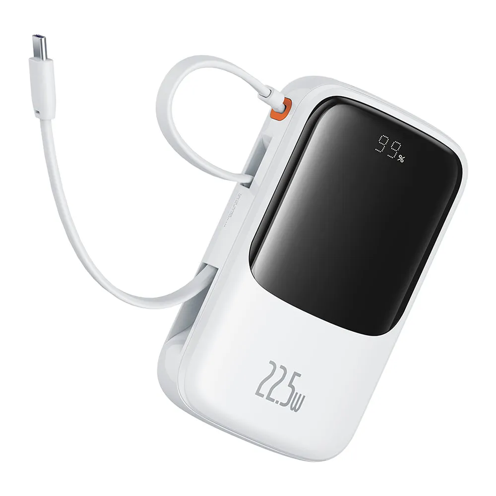 Batteria Esterna Baseus Qpow Pro+, 10000mAh, 22.5W, QC + PD, 1 x USB-A - 2 x USB-C, Bianca P10067101213-00 - immagine 1