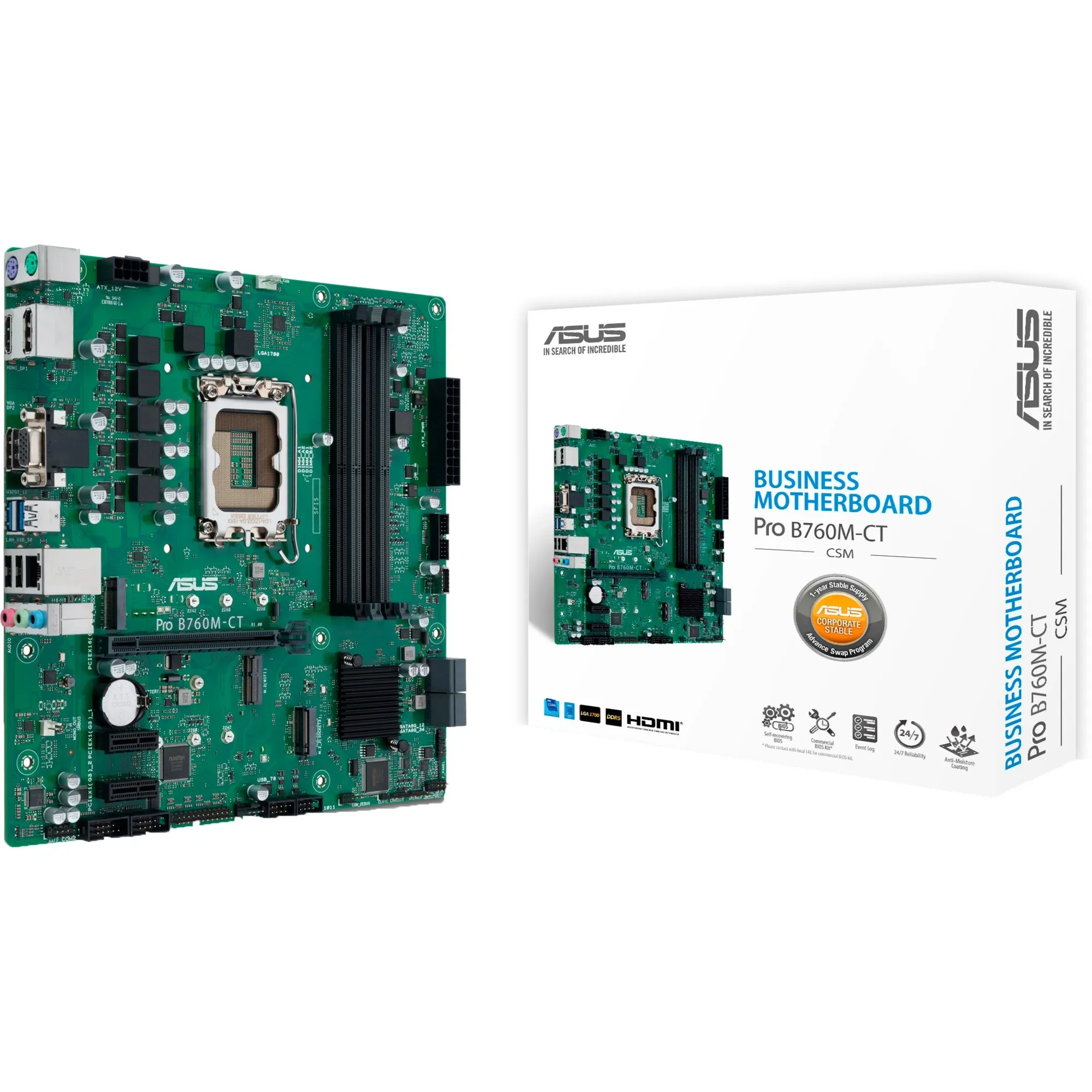 PRO B760M-CT-CSM Intel B760 LGA 1700 micro ATX, Scheda madre - immagine 1