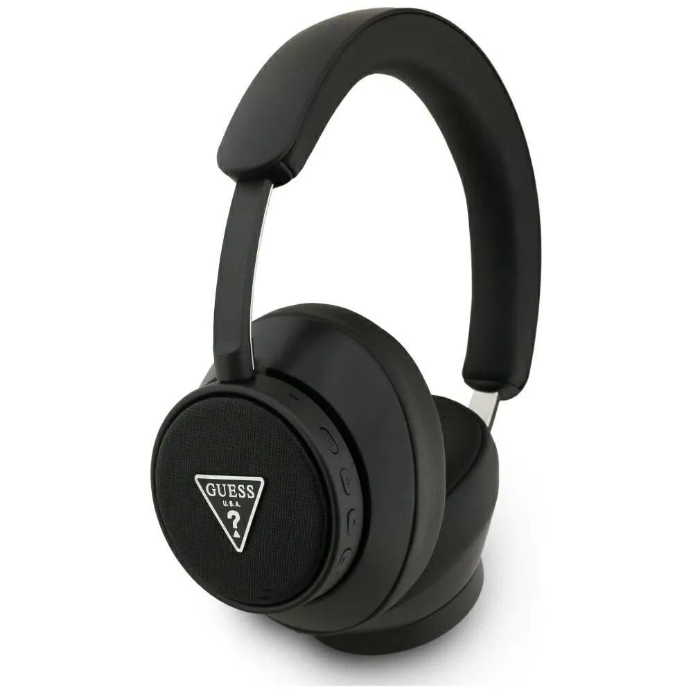 Auricolare Bluetooth Guess Saffiano con logo a triangolo, A2DP, Nero - immagine 1