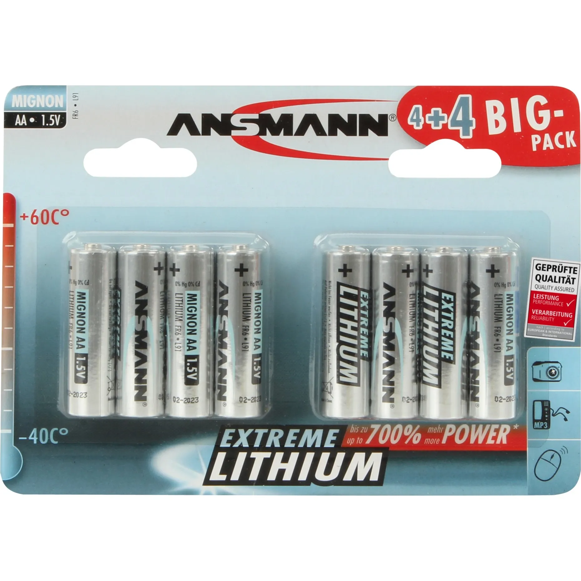 4+4 Lithium AA Batteria monouso Stilo AA Litio - immagine 1
