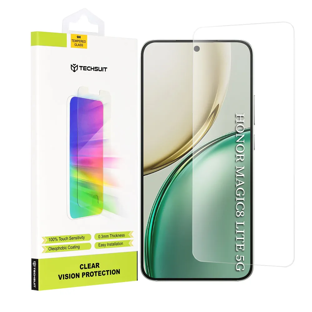 Pellicola protettiva schermo Techsuit Clear Vision per Honor Magic8 Lite, Vetro Temperato, Full Glue - immagine 1