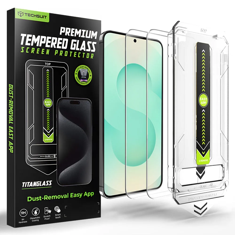 Pellicola protettiva schermo Techsuit TitanGlass CrystalHD per Samsung Galaxy S26 Plus S947, Vetro Temperato, Full Glue, Set 2 pezzi - immagine 1