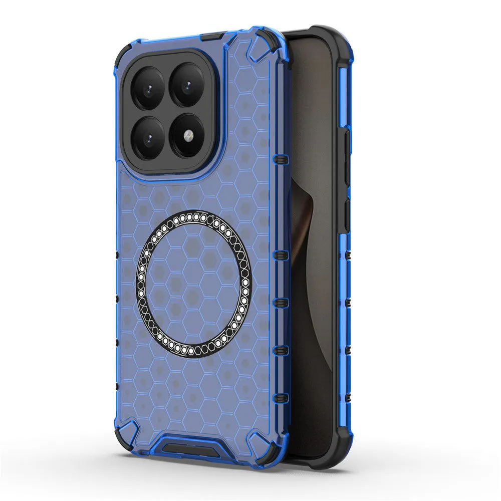 Custodia MagSafe per Xiaomi 15T, Techsuit, HoneyComb Shield, Blu - immagine 1