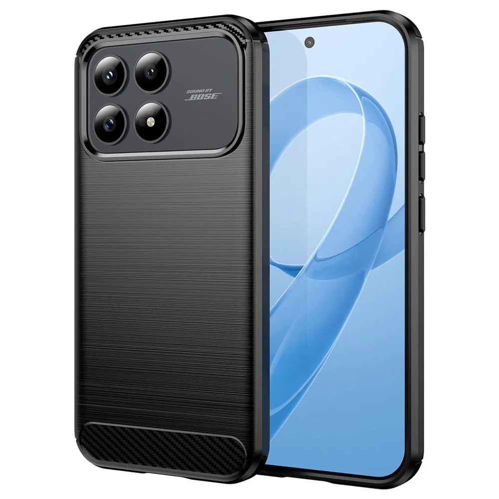 Custodia per Xiaomi Poco F8 Pro, Techsuit, Carbonio, Nera - immagine 1