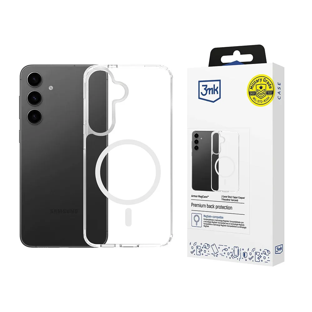 Custodia MagSafe per Samsung Galaxy S25 FE, 3MK, Armor MagCase, Trasparente - immagine 1