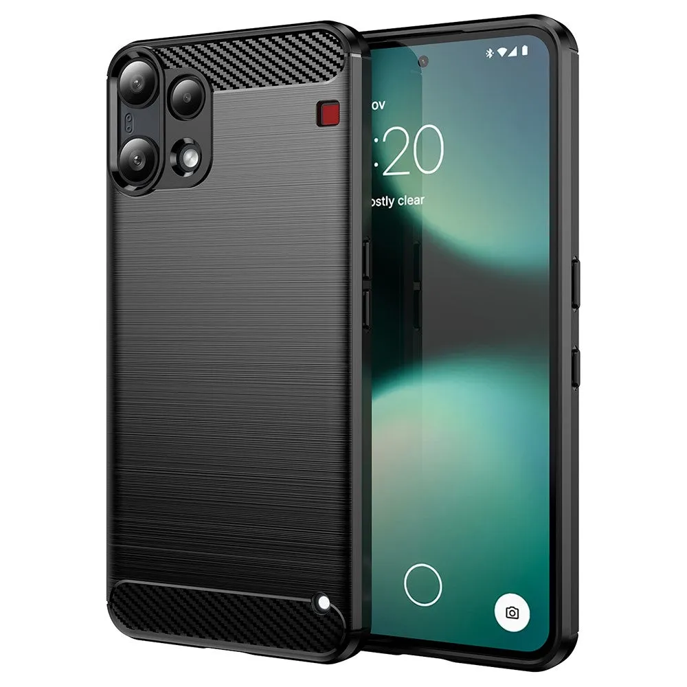 Custodia per Nothing Phone (3a) Lite, Techsuit, Carbonio, Nera - immagine 1