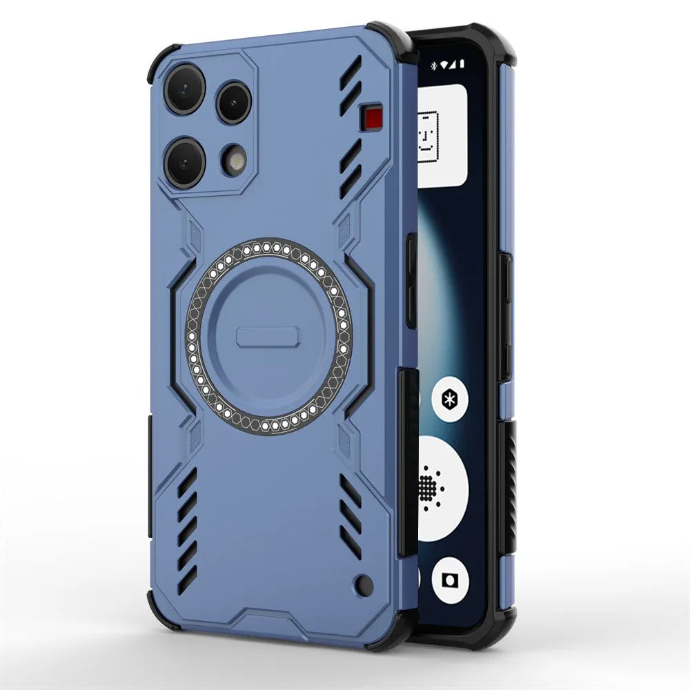 Custodia MagSafe per Nothing Phone (3a) Lite, Techsuit, ArmorMag, Blu - immagine 1