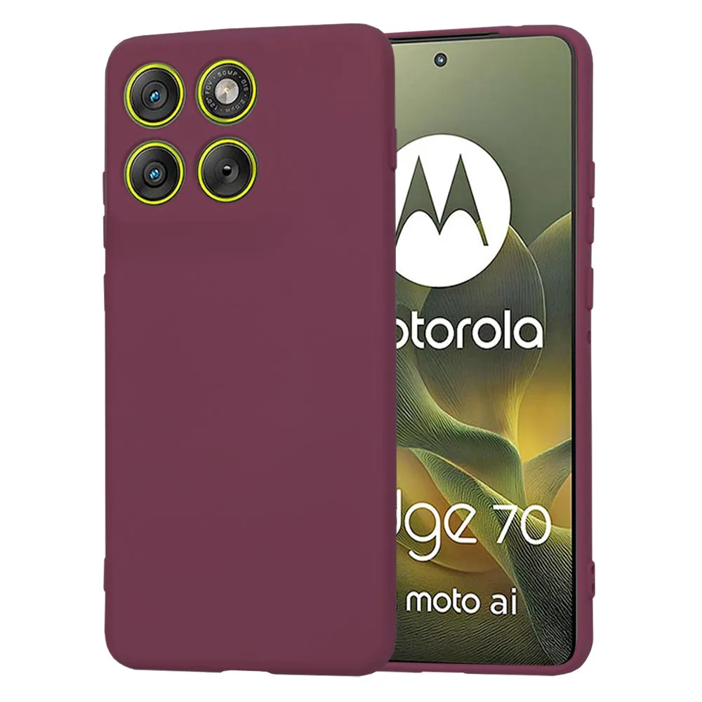 Custodia per Motorola Edge 70, Techsuit, SoftFlex, Ciliegia - immagine 1