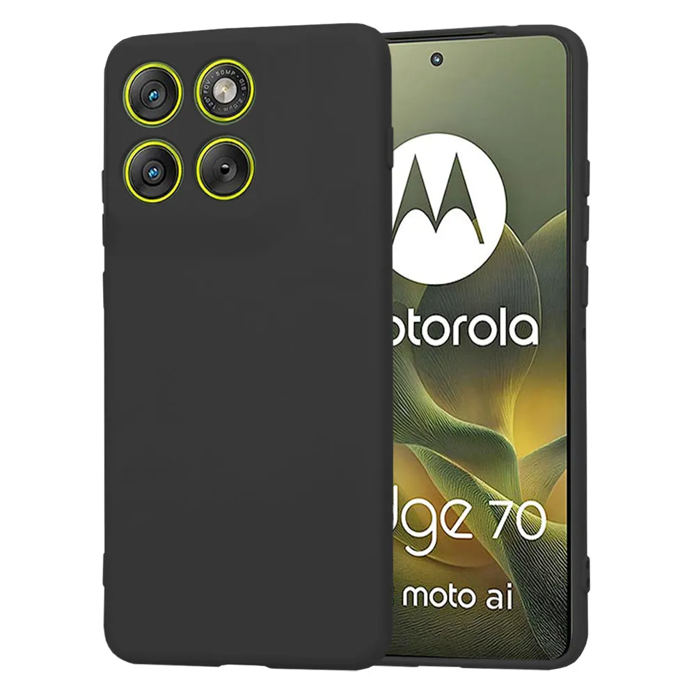 Custodia per Motorola Edge 70, Techsuit, SoftFlex, Nera - immagine 1
