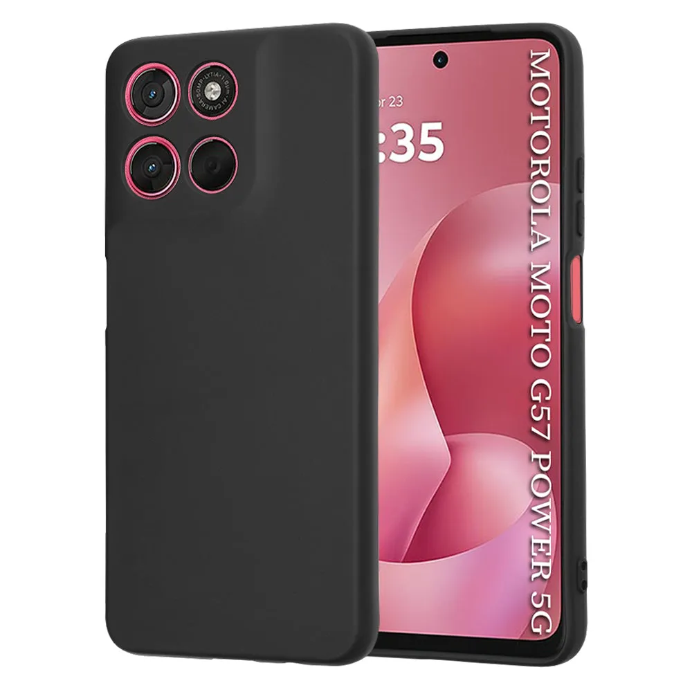 Custodia per Motorola Moto G67 Power / G57 Power, Techsuit, SoftFlex, Nera - immagine 1