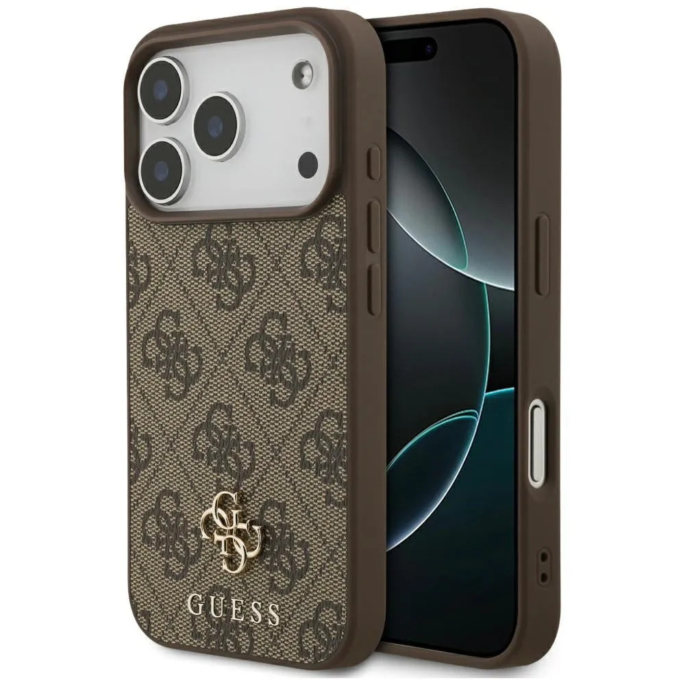 Custodia MagSafe per Apple iPhone 17 Pro, Guess, 4G Small and Classic Logo, Marrone - immagine 1