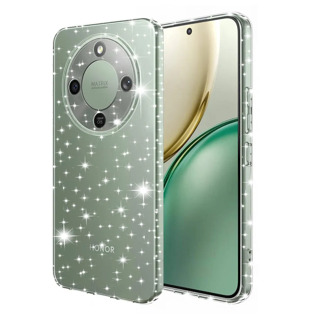 Custodia per Honor Magic8 Lite, Techsuit, SparkleSkin, Trasparente - immagine 1