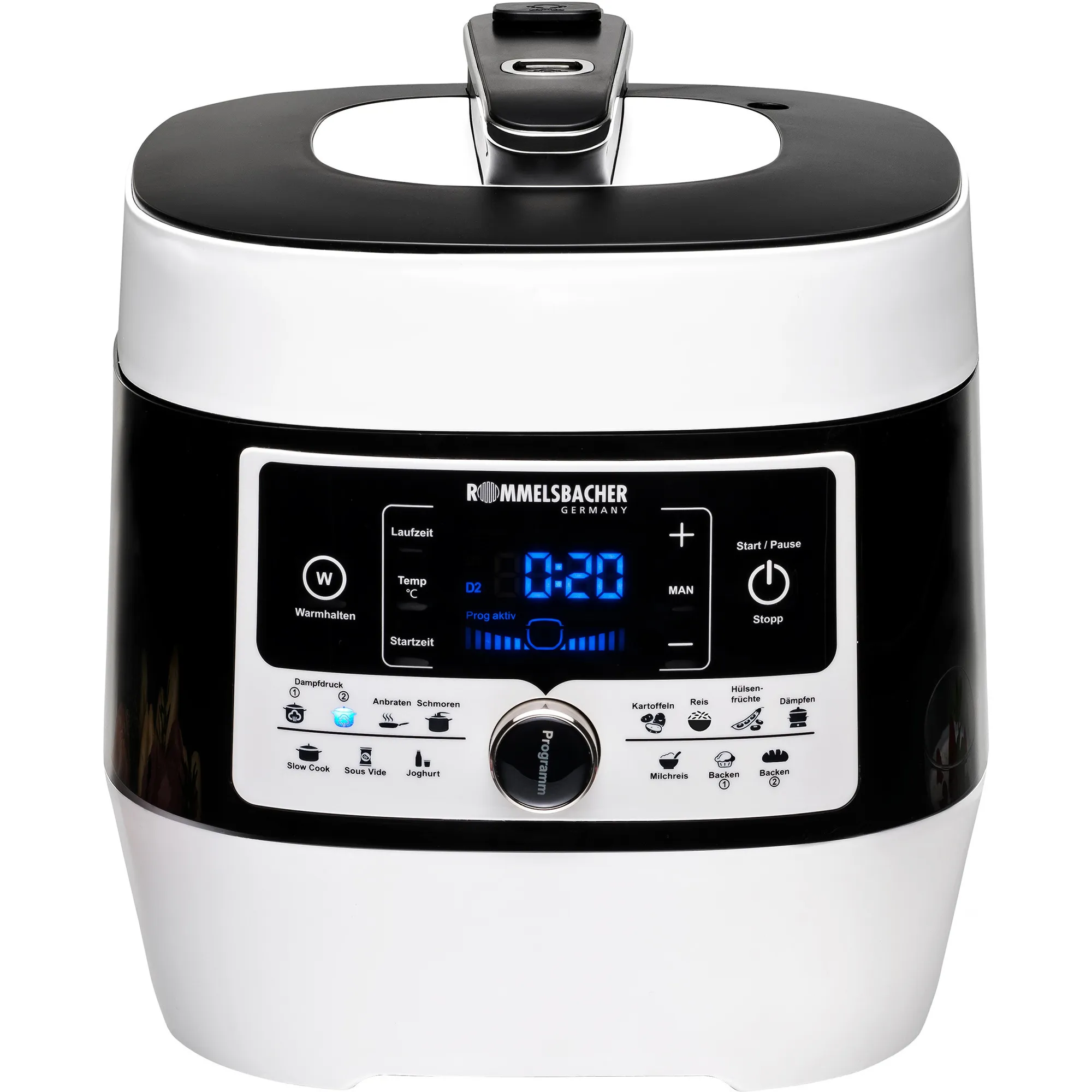 MD 1000 pentola a pressione 4 L Nero, Bianco 1000 W, Multi fornello - immagine 1