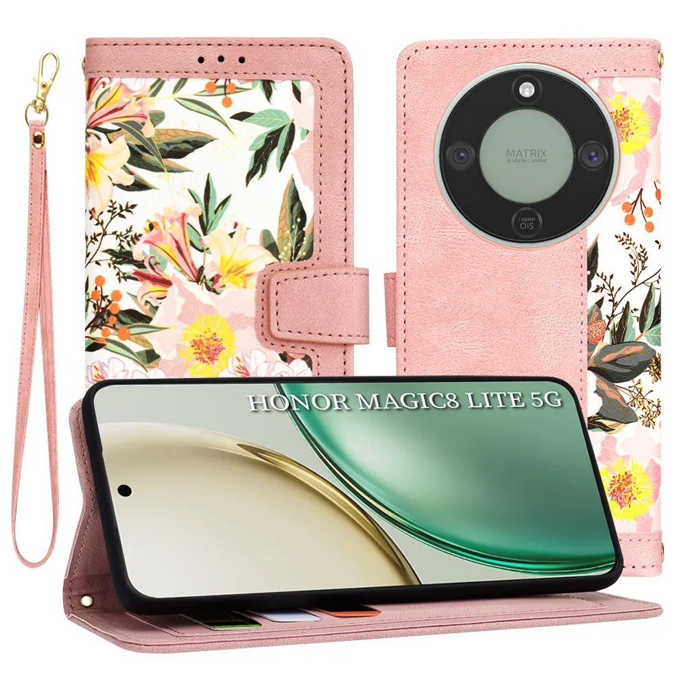 Custodia per Honor Magic8 Lite, Techsuit, FlipCraft, Rosa - immagine 1