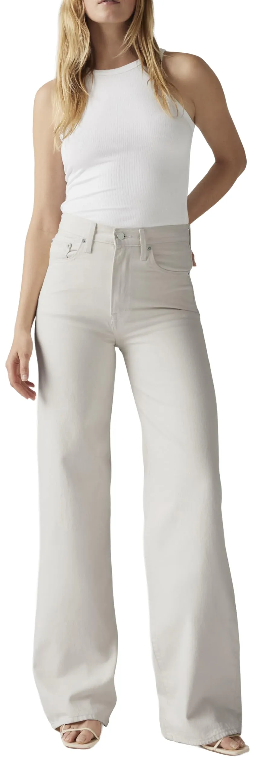 Levi's Jeans da Donna a Gamba Larga Ribcage, Grigio Cristallo, 26W x 32L - immagine 1