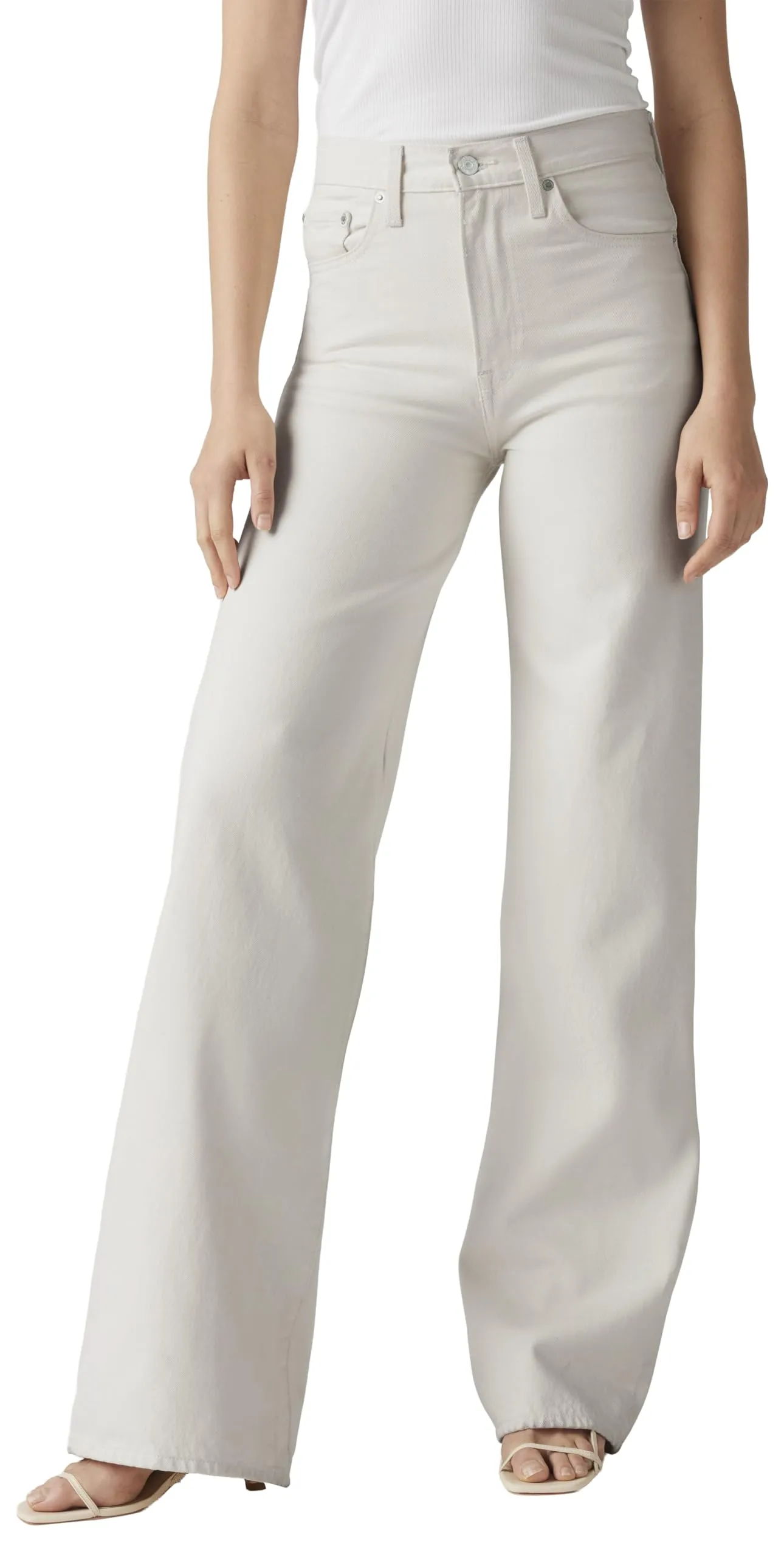 Levi's Jeans da Donna a Gamba Larga Ribcage, Grigio Cristallo, 26W x 32L - immagine 3