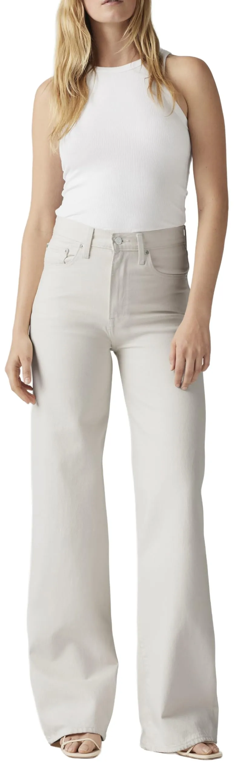 Levi's Jeans da Donna a Gamba Larga Ribcage, Grigio Cristallo, 26W x 32L - immagine 5