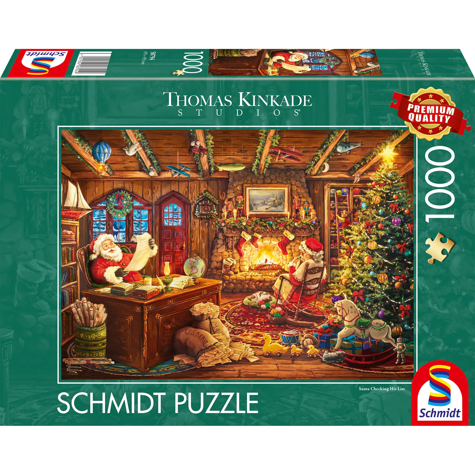 Thomas Kinkade Studios: Babbo Natale controlla la lista dei desideri, Puzzle - immagine 1