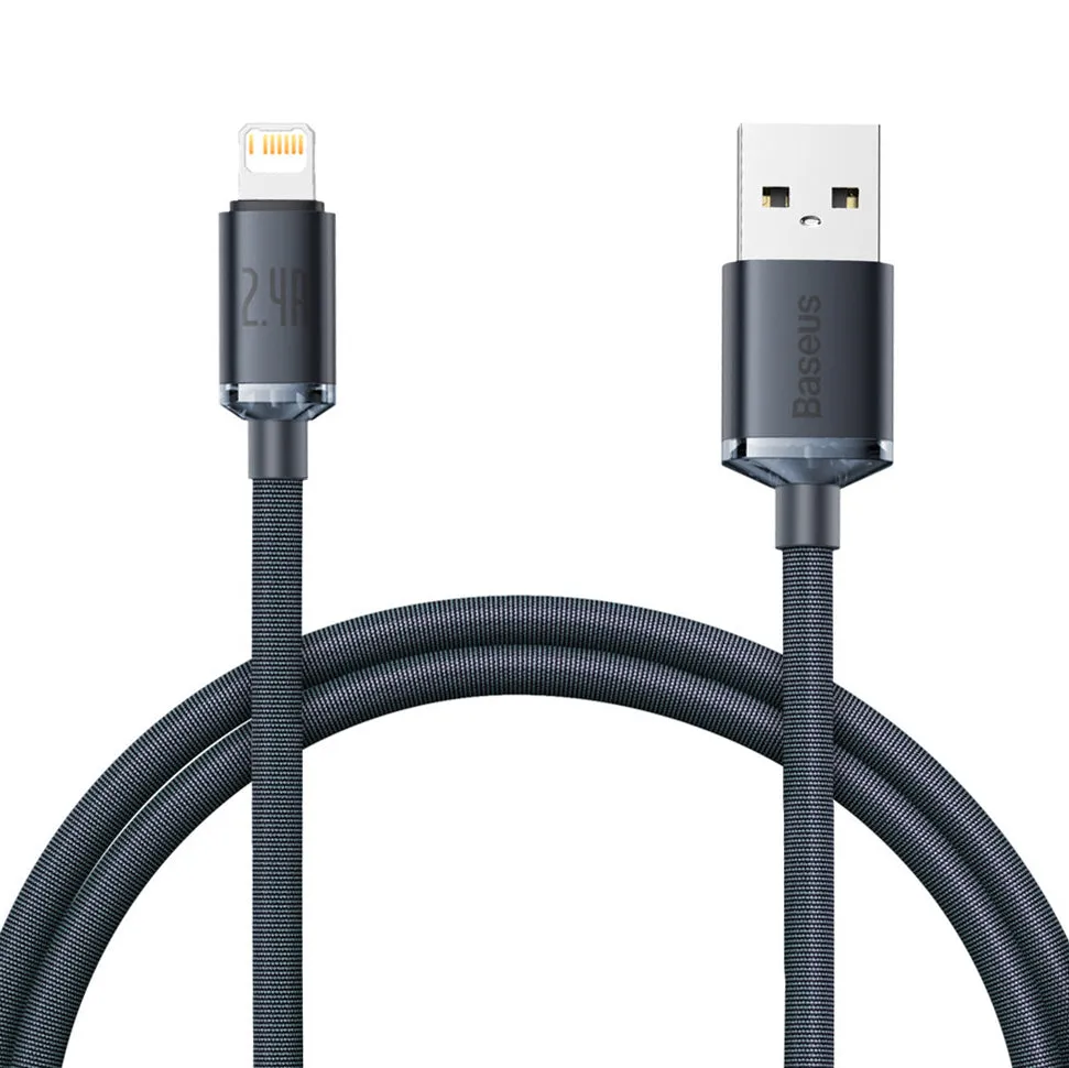 Cavo Dati e Ricarica USB-A - Lightning Baseus Crystal Shine Series, 20W, 1,2m, Nero CAJY000001 - immagine 1