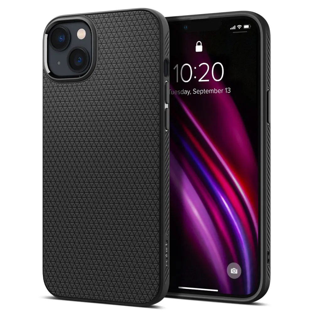 Custodia per Apple iPhone 14, Spigen, Liquid Air, Nero Opaco ACS05037 - immagine 1