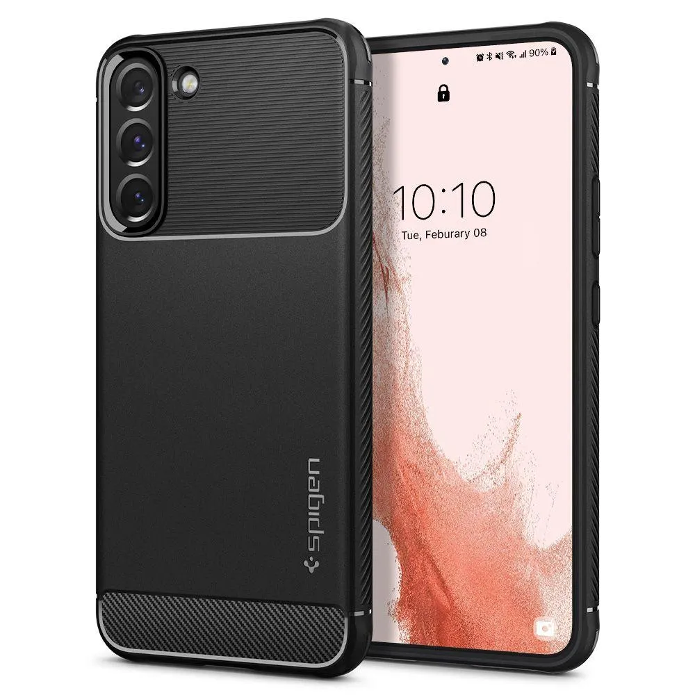 Custodia per Samsung Galaxy S22 5G S901, Spigen, Rugged Armor, Nero ACS03986 - immagine 1