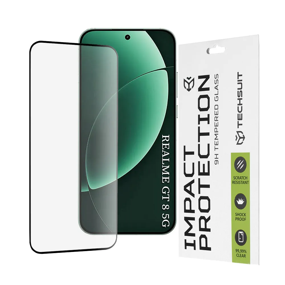 Pellicola protettiva per schermo Techsuit per Realme GT 8 Pro, Vetro Temperato, 111D, Nera - immagine 1