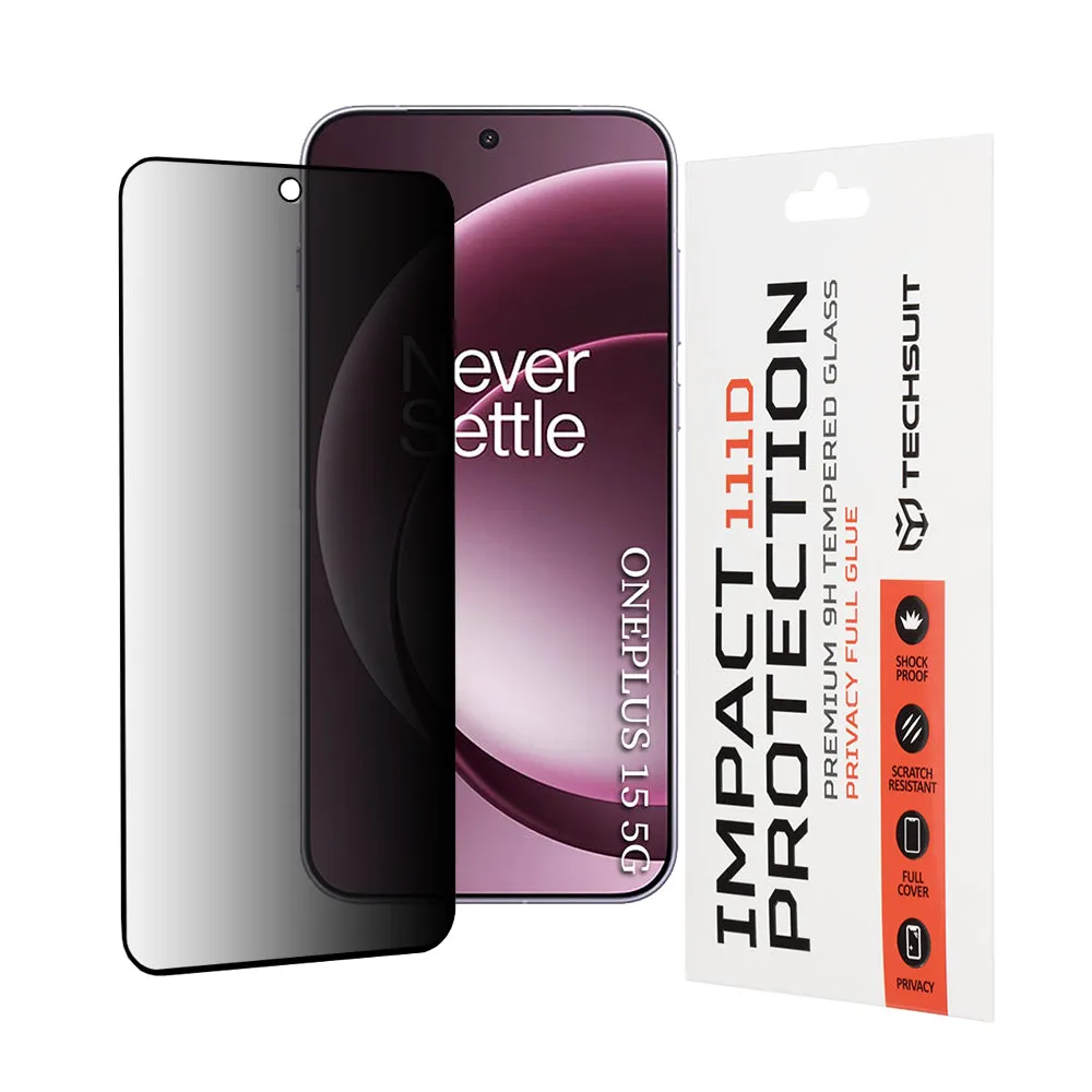 Pellicola Protettiva Schermo Privacy Techsuit per OnePlus 15, Vetro Temperato, 111D - immagine 1