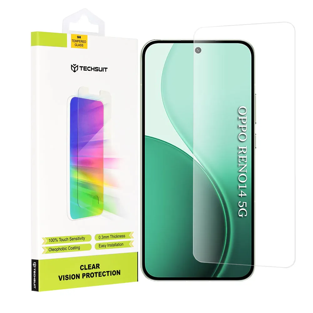 Pellicola protettiva schermo Techsuit Clear Vision per Oppo Reno14, Vetro Temperato - immagine 1