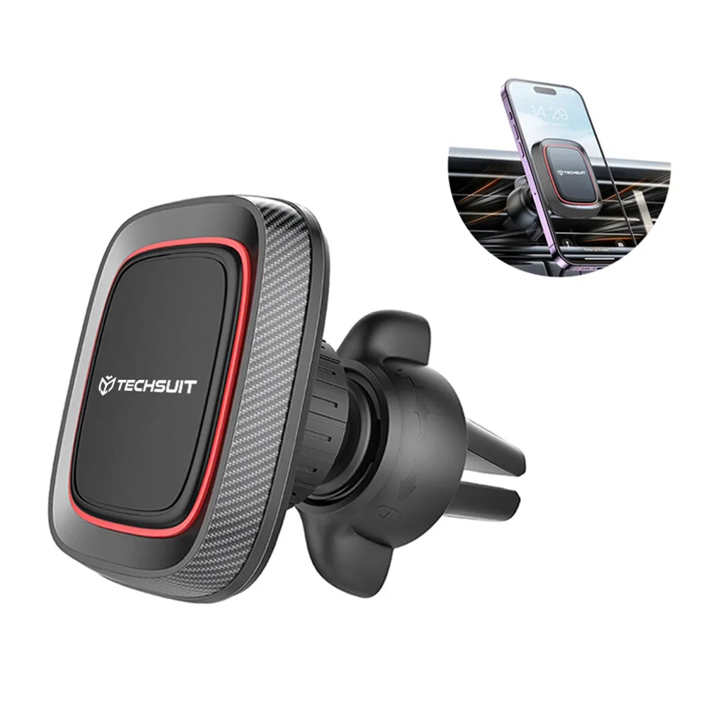 Supporto Auto Magnetico Techsuit S4, Universale, Nero Rosso - immagine 1