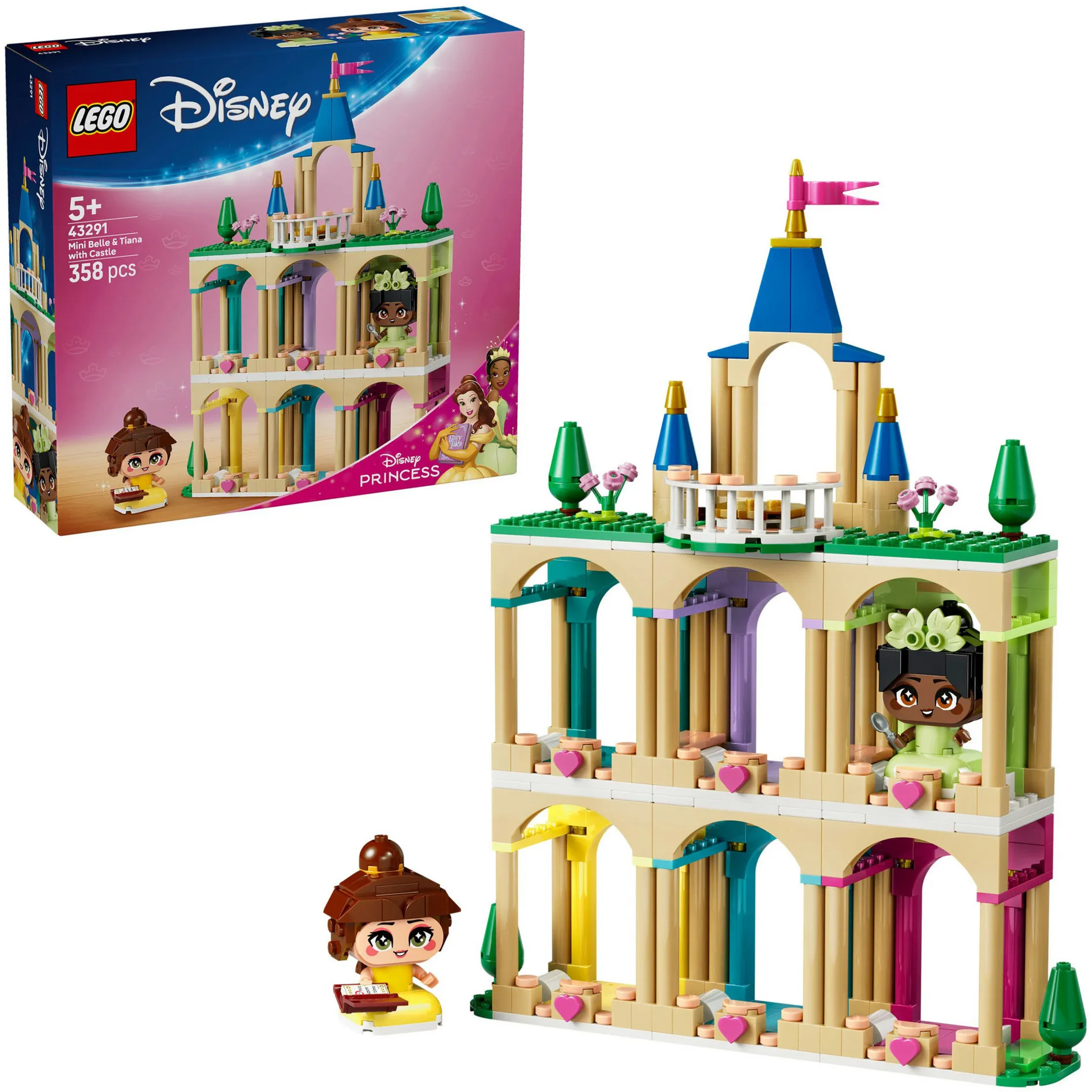Disney Princess Le Mini Principesse Belle e Tiana con il loro castello, Giochi di costruzione - immagine 1