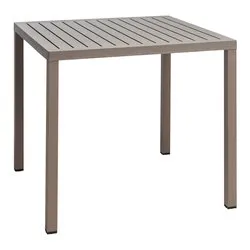 Tavolo impilabile polipropilene CUBE 80 Fisso Tortora (80x80x75,5cm) 48059 10 000 - immagine 1